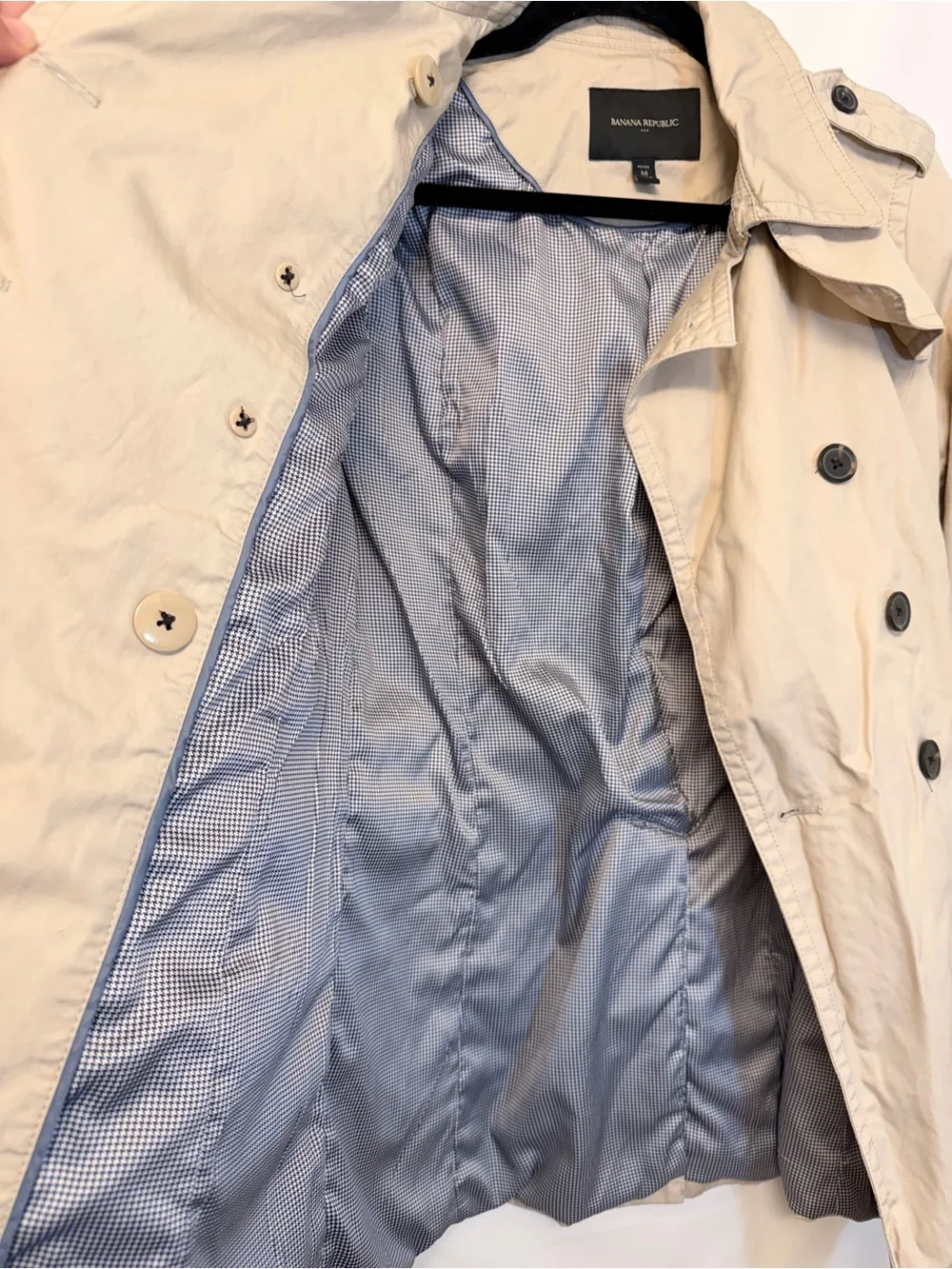 Banana Republic Petite Medium Classic Beige Belted Trench Coat - 100% Cotton - Picture 4 of 8